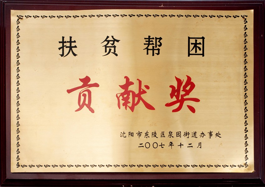 泉园街路扶贫贡献奖